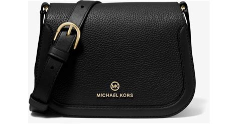 michael kors manhattan leather crossbody black|Michael Kors pebble leather handbags.